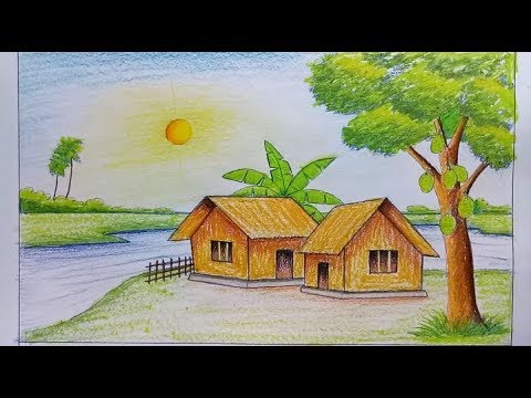 رسم منظر طبيعي , اجمل منظر طبيعي