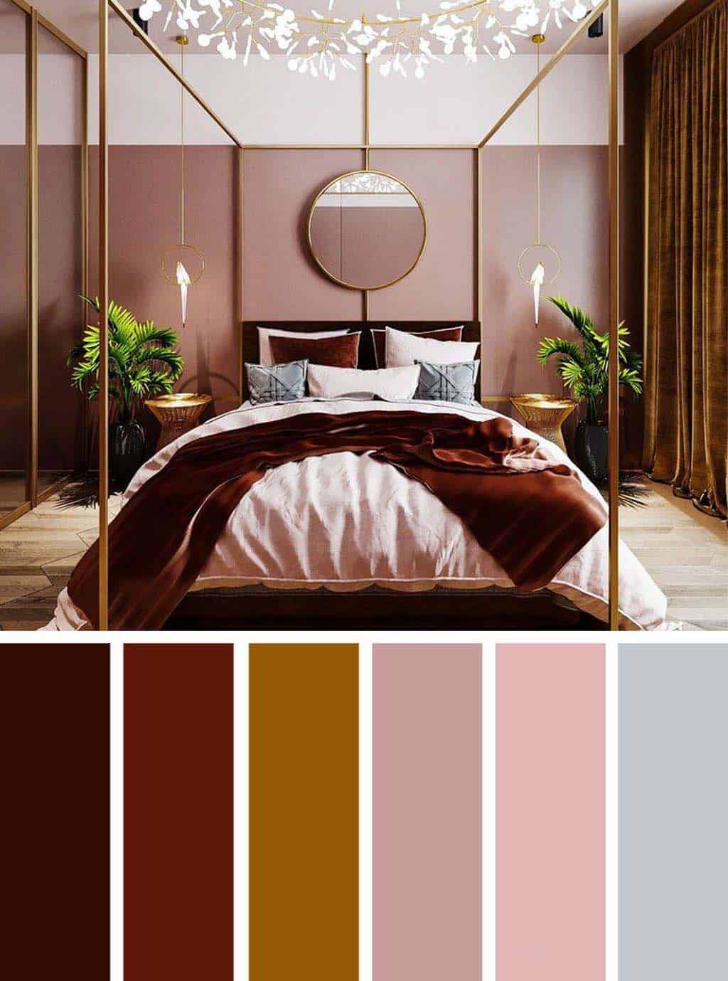 اختاري لون مناسب لغرفتك من هذه الصور , الوان غرف النوم مساء الورد